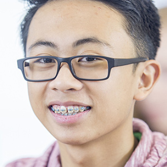 a boy with braces
